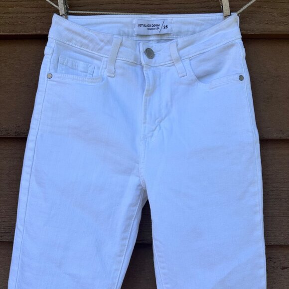 Just Black Denim White Frayed Hem Womens Jeans Size 25 Made In USA - Picture 4 of 13